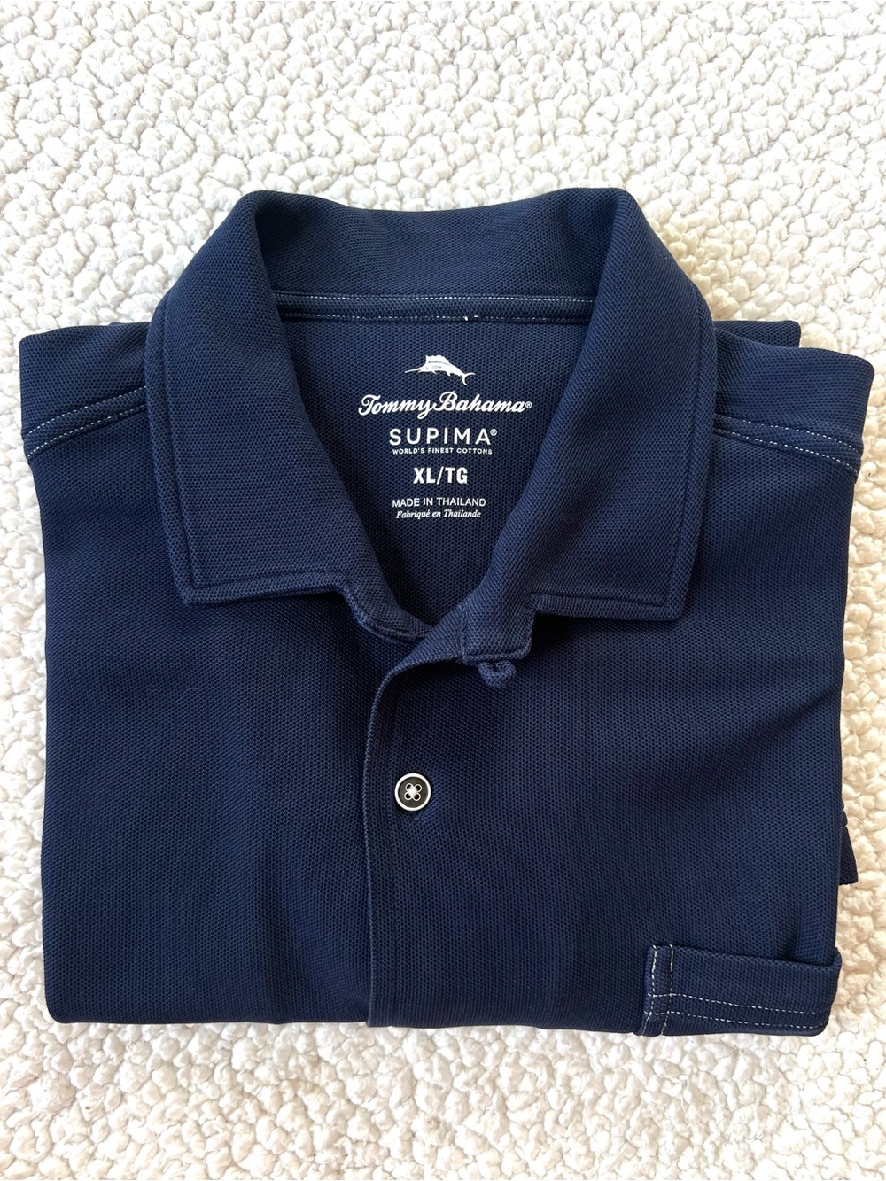 Tommy Bahama Supima Cotton Island Zone Navy Blue Short Sleeve Camp Shirt XL - Picture 13 of 13